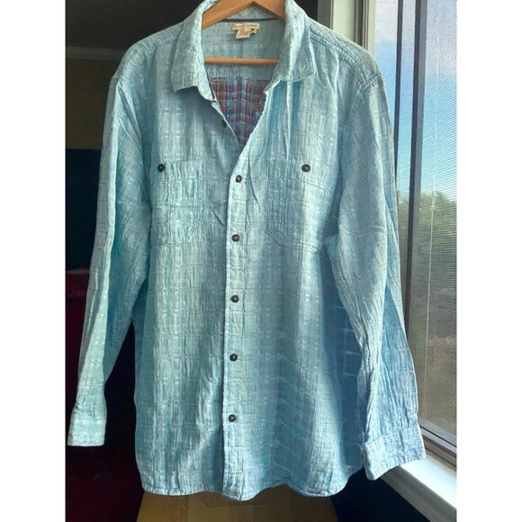 Carbon2Cobalt Mens Textured Cotton Long Sleeve Button-Down Shirt - Picture 4 of 13